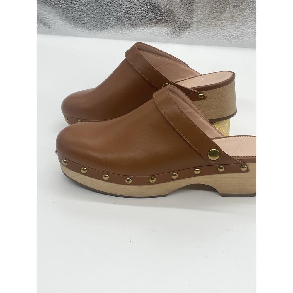 J.Crew Convertible Leather Clogs Womens Sz 9.5 Cognac Brown Boho Casual Shoes - Picture 3 of 8